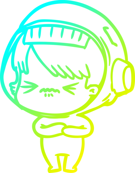 Bir insan tarafından çizilmiş kızgın bir uzay kızı çizimi.