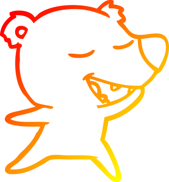 Bir insan tarafından çizilen çizgi film ayısının sıcak çizgi çizimi