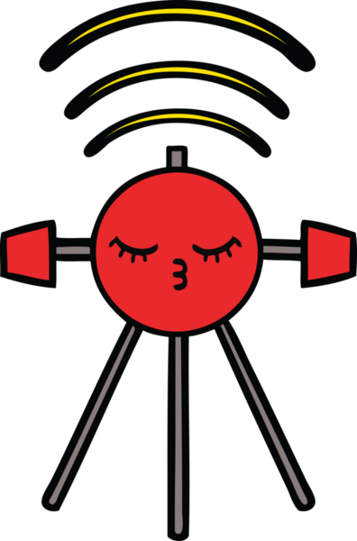 Bir insan tarafından çizilmiş sevimli bir uydu karikatürü.