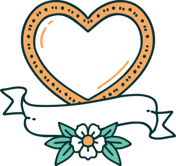 Bir insan tarafından çizilmiş kalp ve bayrağın ikonik dövme şekli