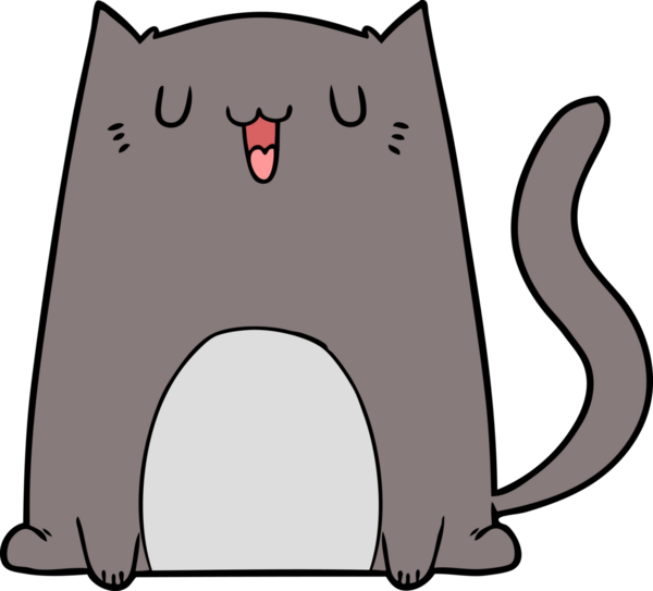 Bir insan tarafından çizilmiş komik çizgi film kedisi.