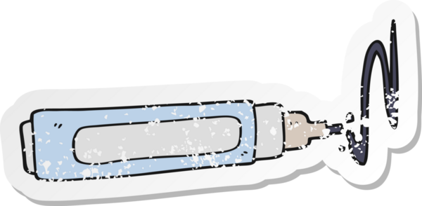 Bir insan tarafından çizilmiş karikatür kalemin gerilimli yapıştırması.