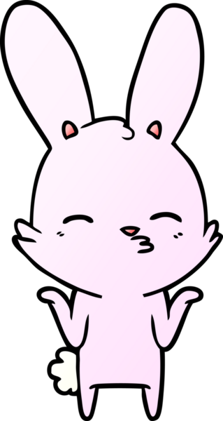 Bir insan tarafından çizilmiş meraklı tavşan çizgi filmi.