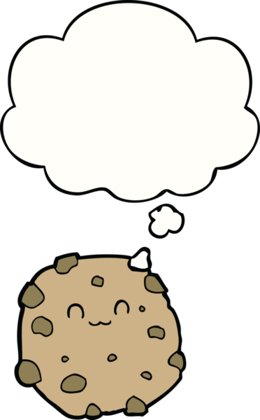 Bir insan tarafından çizilmiş düşünce balonlu bisküvi.