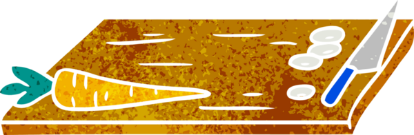 İnsan eliyle çizilmiş sebze doğrama tahtası karalaması.