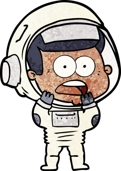 Karikatür bir insan tarafından çizilen astronotu şaşırttı.