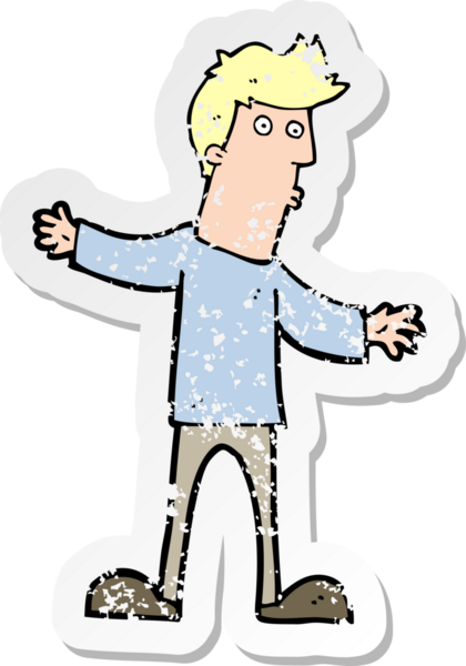 Bir insan tarafından çizilmiş garip bir çizgi filmin gerilimli çıkartması.