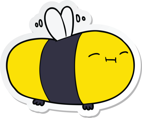 Bir insan tarafından çizilmiş mutlu çizgi film arının çıkartması.