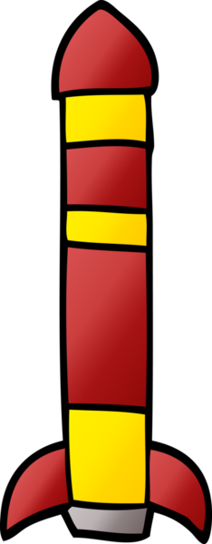 Bir insan tarafından çizilmiş karalama yüksekliğindeki roket