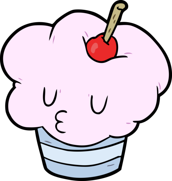 Bir insan tarafından çizilmiş komik bir kek.