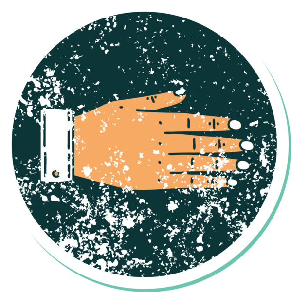 Bir insan tarafından çizilmiş sembolik dövmeli bir el resmi