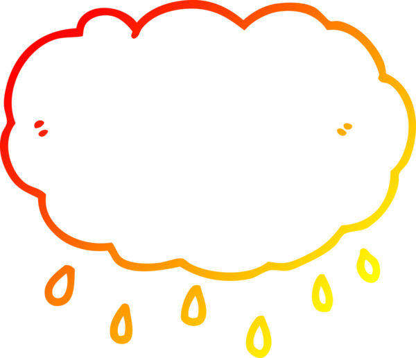 Bir insan tarafından çizilen yağmur bulutunun sıcak çizgi çizimi