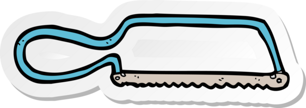 Bir insan tarafından çizilmiş bir demir testeresi çıkartması.