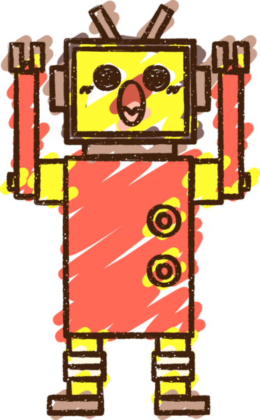 Bir insan tarafından çizilen Çılgın Robot Tebeşiri