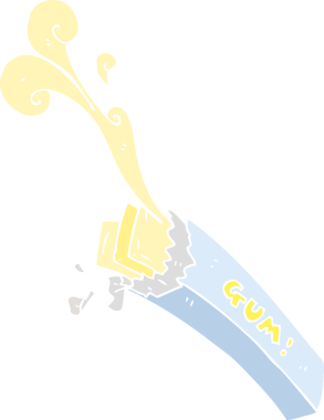 Bir insan tarafından çizilmiş sakızların düz renk çizimi