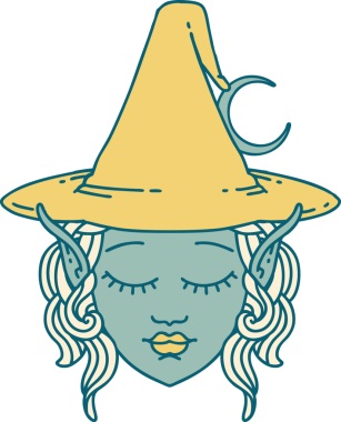 Retro Dövme Biçimi Elf karakteri bir insan tarafından çizilmiş