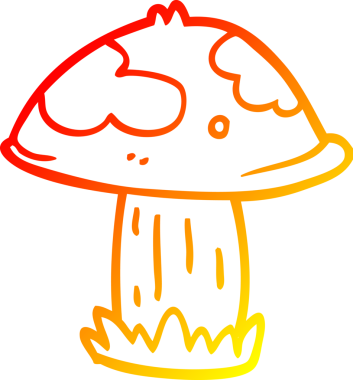 Bir insan tarafından çizilen zehirli zehirli mantar çizgi çizimi