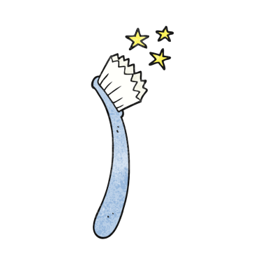 Bir insan tarafından çizilmiş el yapımı karikatür diş fırçası.