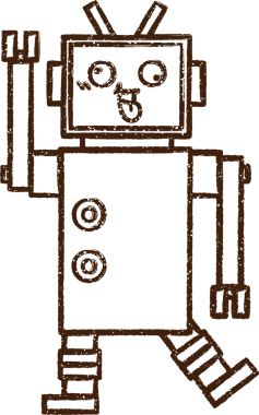 Bir insan tarafından çizilen Çılgın Robot Kömürü