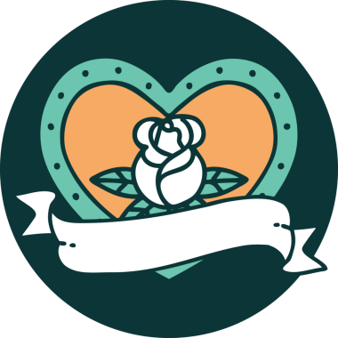 Bir insan tarafından çizilmiş bir kalbin ikonik dövme görüntüsü.