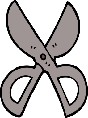 Bir insan tarafından çizilmiş makasları aç.