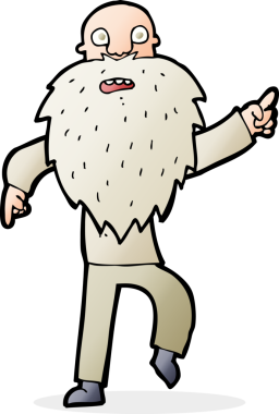 Çizgi film bir insan tarafından çizilmiş yaşlı bir adam stresli