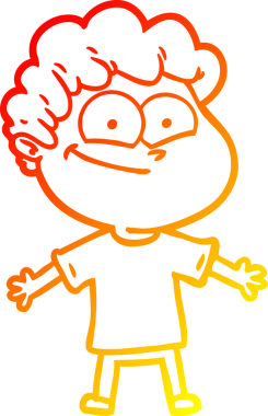 Bir insan tarafından çizilmiş mutlu bir adamın çizgi çizimi.