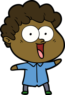 Bir insan tarafından çizilmiş mutlu bir adam.