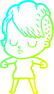 Bir insan tarafından çizilmiş bir karikatür kadın çizimi.