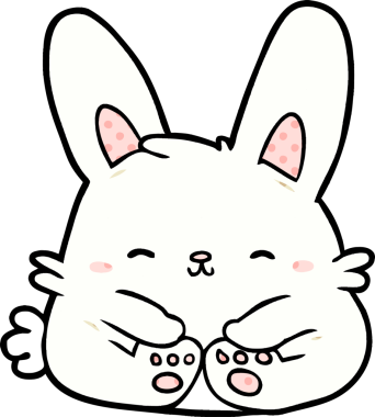 Bir insan tarafından çizilmiş sevimli çizgi film tavşanı.