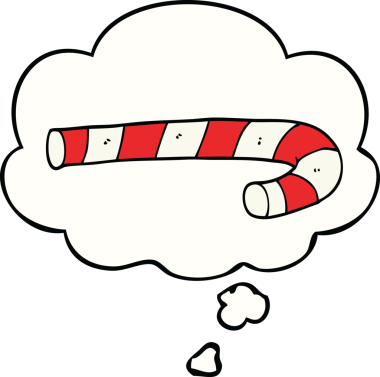 Bir insan tarafından çizilmiş düşünce balonlu şeker kamışı.