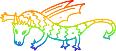 Bir insan tarafından çizilmiş gökkuşağı gradyan çizgi çizimi.