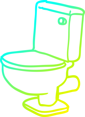 Bir insan tarafından çizilmiş altın bir tuvaletin soğuk gradyan çizgisi.