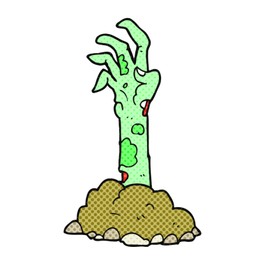 Bir insan tarafından çizilmiş serbest çizilmiş zombi eli.