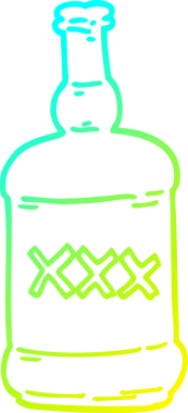 Bir insanın çizdiği karikatür ruhlar şişesinin soğuk gradyan çizgisi.