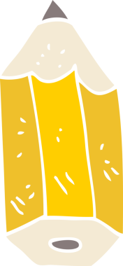 Bir insan tarafından çizilen kalem izinin düz renk çizimi