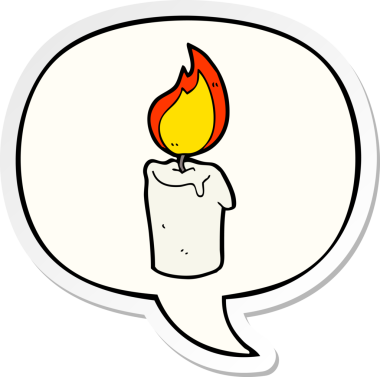 Bir insan tarafından çizilmiş balon çıkartmalı çizgi film mumu.