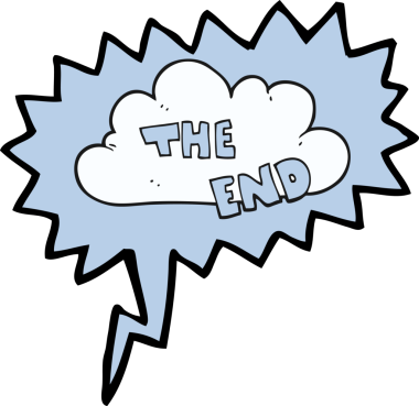 Serbest konuşma balonu karikatürü Bir insan tarafından çizilen bitiş sembolü