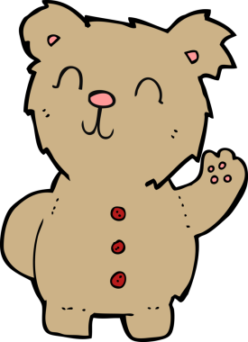 Bir insan tarafından çizilmiş oyuncak ayı.