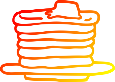 Bir insan tarafından çizilen krep yığınının sıcak gradyan çizgisi