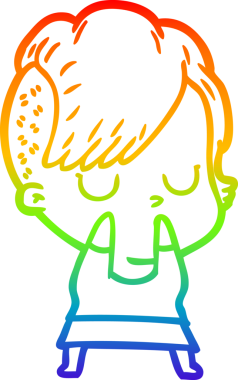 gökkuşağı gradyan çizimi bir insan tarafından çizilmiş bir karikatür kadın