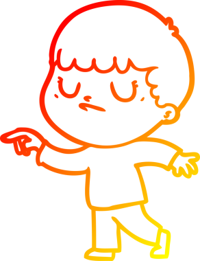 Bir insan tarafından çizilen huysuz bir çocuğun sıcak çizgi çizimi.