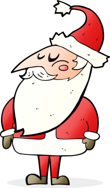 Bir insan tarafından çizilmiş Noel Baba çizgi filmi.