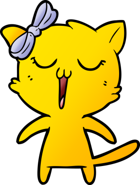 Bir insan tarafından çizilmiş çizgi film kedisi.