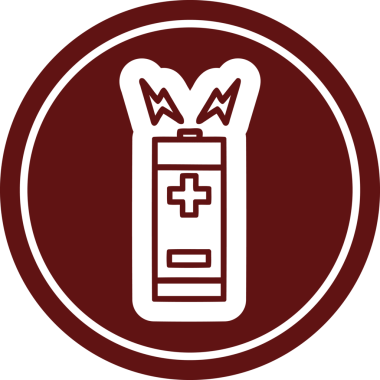 bir insan tarafından çizilmiş pil dairesel simgesi