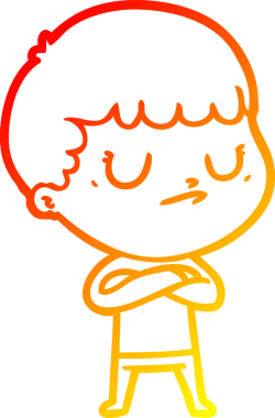 Bir insan tarafından çizilen huysuz bir çocuğun sıcak çizgi çizimi.