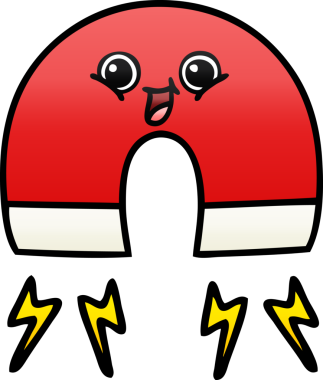 Bir insan tarafından çizilmiş bir mıknatısın gölgelenmiş gradyanı