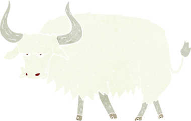 Bir insan tarafından çizilmiş kıllı bir öküz.