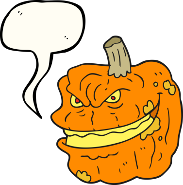 Bir insan tarafından çizilmiş serbest konuşma balkabağı karikatürü.