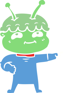 Bir insan tarafından çizilmiş düz renkli çizgi film uzay adamı.